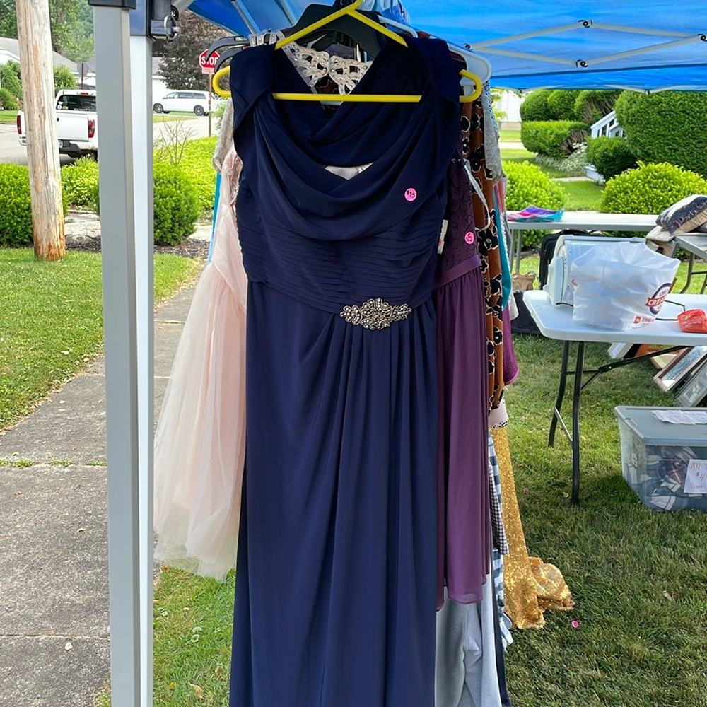 Alex Evenings Mother of the Bride Navy Blue Long Gown